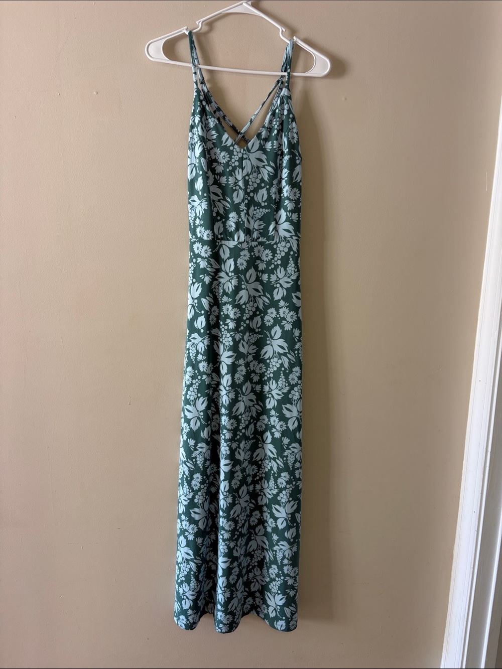 Market & Spruce Teal and Mint Floral Maxi Dress
